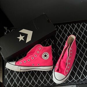 Converse Women's Bright Pink High-Top Sneakers